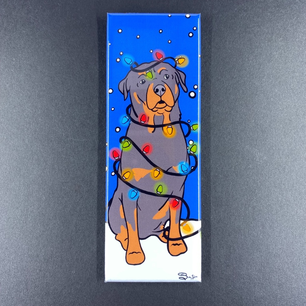 Rottweiler Dog Christmas Lights Magnet Handmade Stocking Stuffer Gifts and Decor - Picture 7 of 9